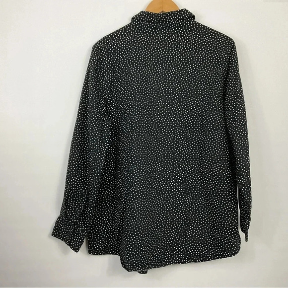Woman Within Polka Dot Button Down Shirt Size Large 18/20 - Picture 3 of 6